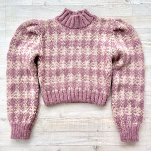 Hayley Menzies Gwen Tartan Alpaca Blend Cropped Jumper | Mauve‎ Small